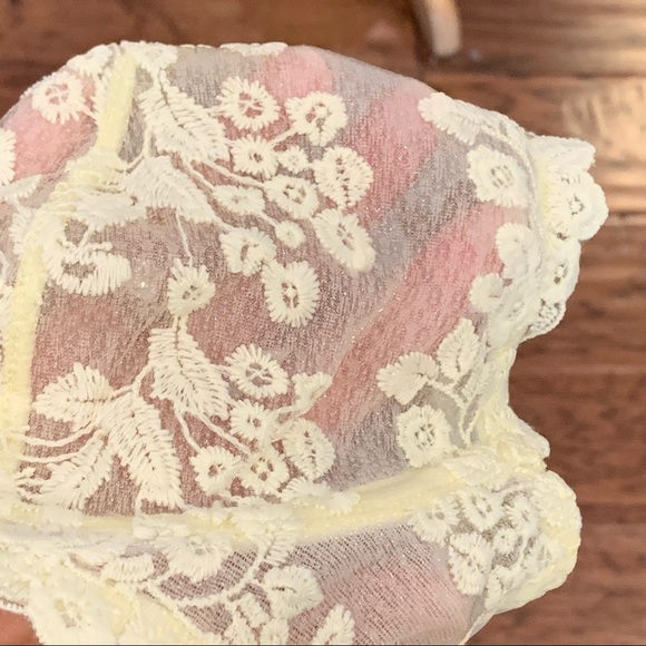 32C NWT Free People Veronica Yellow Lace Underwire Bra - Picture 9 of 12